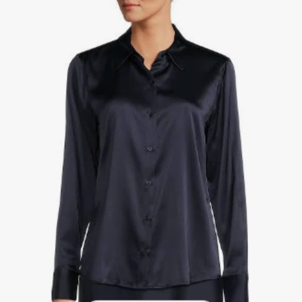 Antonio Melani SILK dress shirt- navy blue, perfect condition